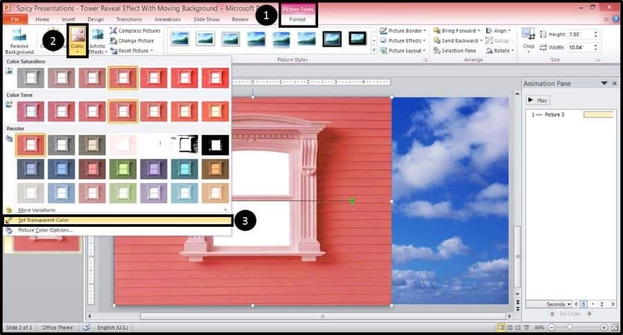 Bonus Window PowerPoint Animation Trick Step #4A - Remove the Window