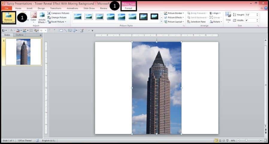 PowerPoint Reveal Animation Trick Part 1 Step #2A - Remove Picture Background