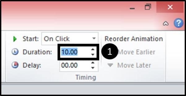 PowerPoint Reveal Animation Trick Part 3 Step #6E - Change the Duration