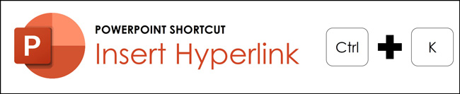 The insert hyperlink shortcut in PowerPoint is control plus K