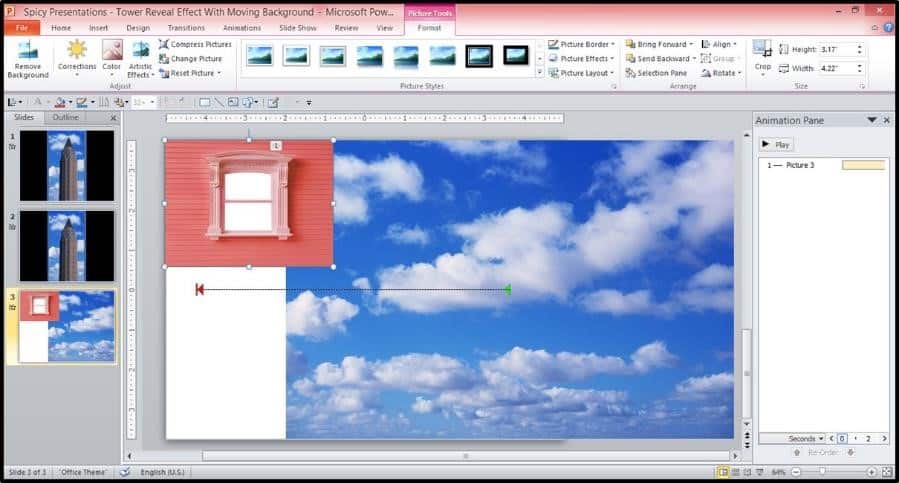 Bonus Window PowerPoint Animation Trick Step #2 - Find a Window Frame