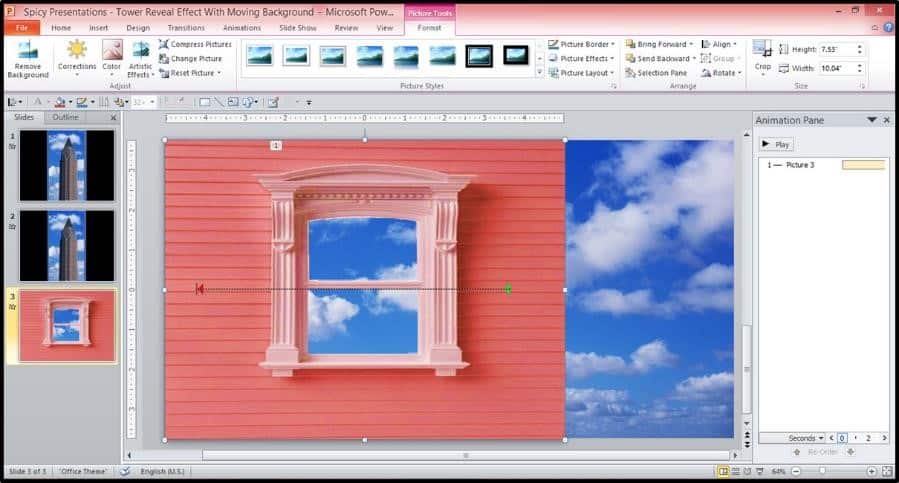 Bonus Window PowerPoint Animation Trick Step #4B - Apply Transparent Color