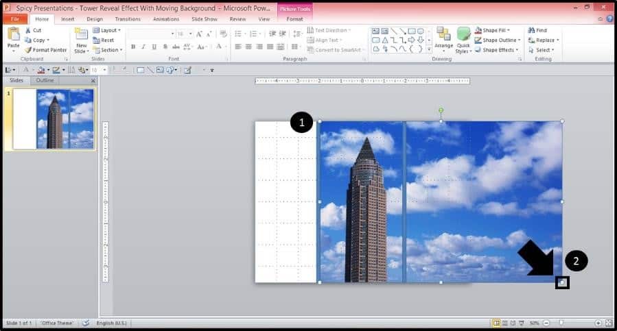 PowerPoint Reveal Animation Trick Part 2 Step #4A - Stretch Out the Picture