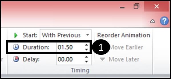 PowerPoint Reveal Animation Trick Part 3 Step #3C - Adjust the duration