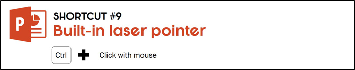 Hold the Ctrl key and click and drag with your mouse to active the laser pointer in PowerPoint