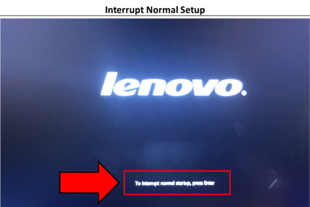 Interrupt the normal setup of your computer by hitting Enter at the start up window