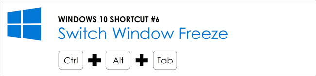 To freeze your open windows and keep them frozen so you can see them, hit control plus alt plus tab on your keyboard in Windows 10