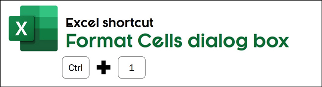 The format cells shortcut in Excel is control plus 1