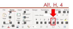 shortcut for indent more powerpoint mac
