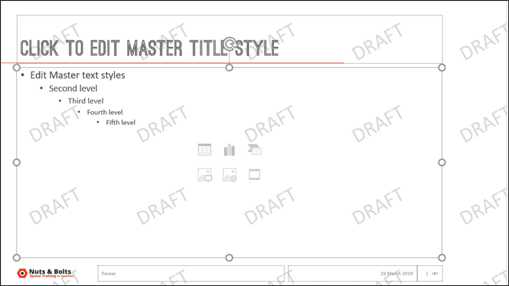 Example of a draft watermark as a PowerPoint background