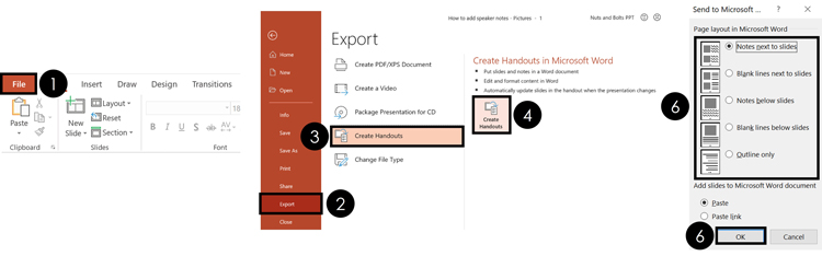 You can use the create handouts command in PowerPoint to export your speaker notes to Microsoft Word