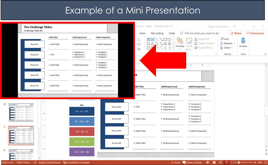 Example of running a mini presentation over the top of your PowerPoint slides