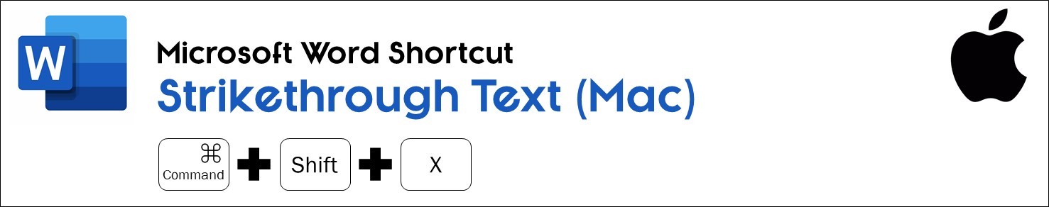 hotkey for line through text mac