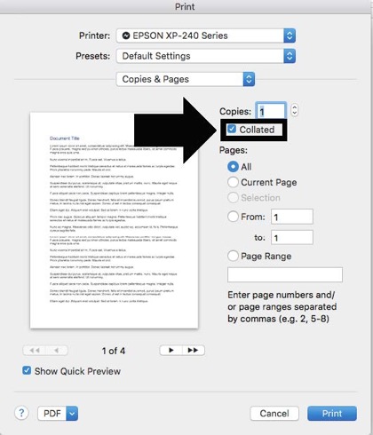How to print page numbers in word collated