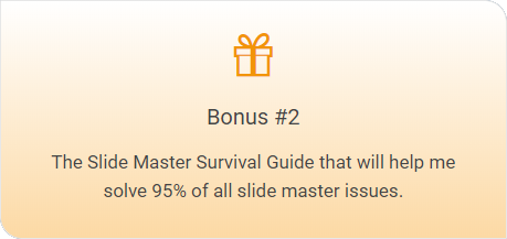 Picture of the slide master survival guide bonus you get with the PowerPoint 3X training course
