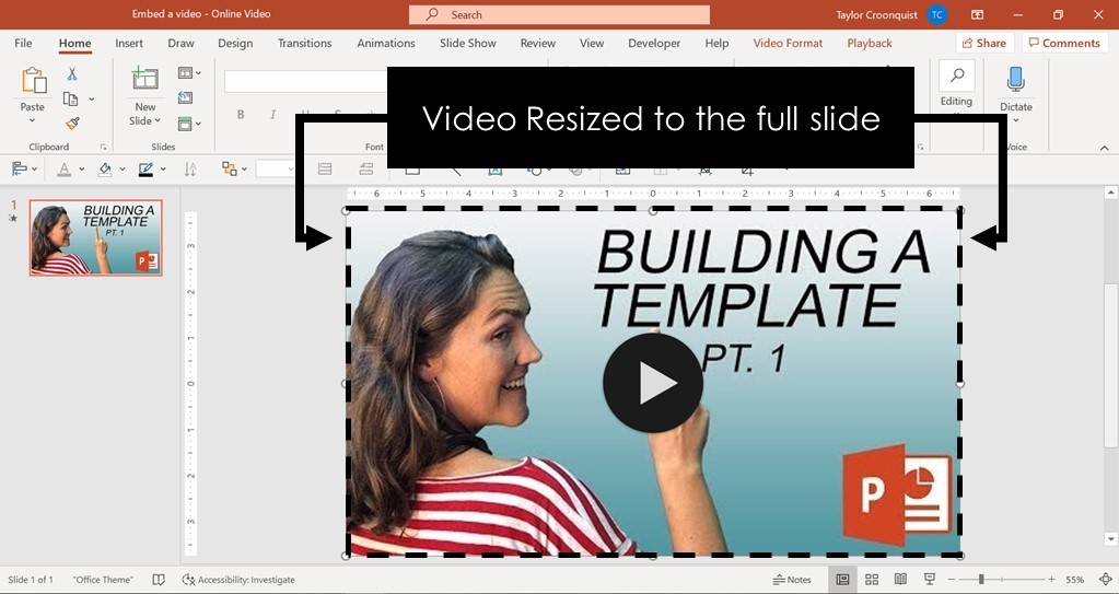 how to add a video in presentation
