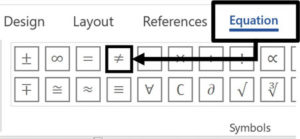 openoffice does not equal symbol