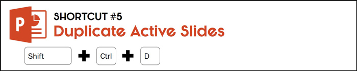 Hit Ctrl plus D to duplicate an active slide