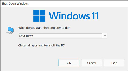 Hitting Alt+F4 on your desktop launches the Shut Down Windows dialog box