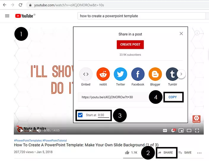 how to copy video from youtube to powerpoint presentation