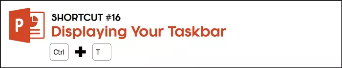 Hit Ctrl plus T to display your taskbar during your presentation