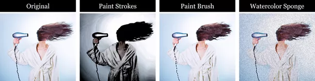 Examples of the photo to painting effects you can use in PowerPoint