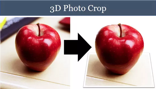 Example of an image cropped into a 3D photo in PowerPoint