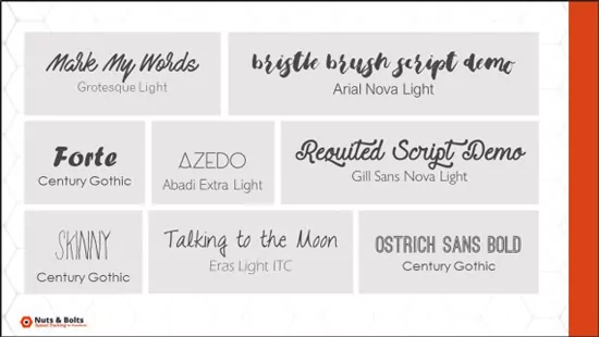 Examples of cool handwritten letter fonts and modern fonts
