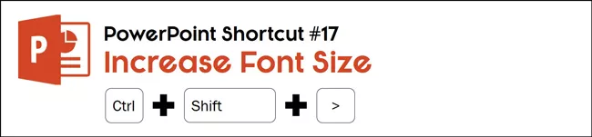 Select your text and hit control plus shift plus > to increase its font size