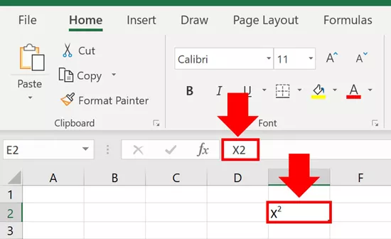 Superscript and subscript formatting only displays within the cells of your Excel spreadsheet, not in the formula bar