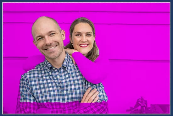 The pink area in the photo is what PowerPoint is guessing you want to remove from the background (it doesn't always get this right).