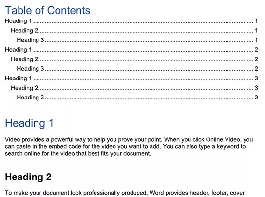 Your table of contents in Word is dictated by the heading styles you apply within your document