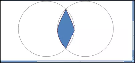 Using the edit points option, stretch out your shape to fit the overlapping parts of the venn diagram in PowerPoint