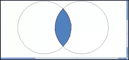 Example creating the overlapping part of a venn diagram by editing the points of a shape in PowerPoint 2007